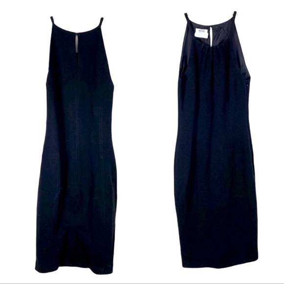 Vintage 70s Moschino Mod dress XS/S/Petite crepe cocktail sheath midi VtG 1970s - Picture 1 of 13
